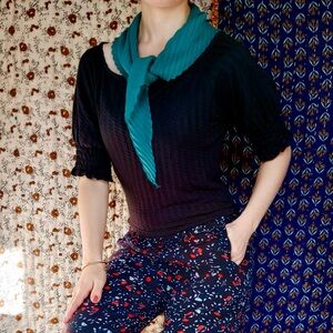 ModCloth ❉ One To Admire Boat Neck Puff Sleeve Rib Knit Smocked Crop Top Black